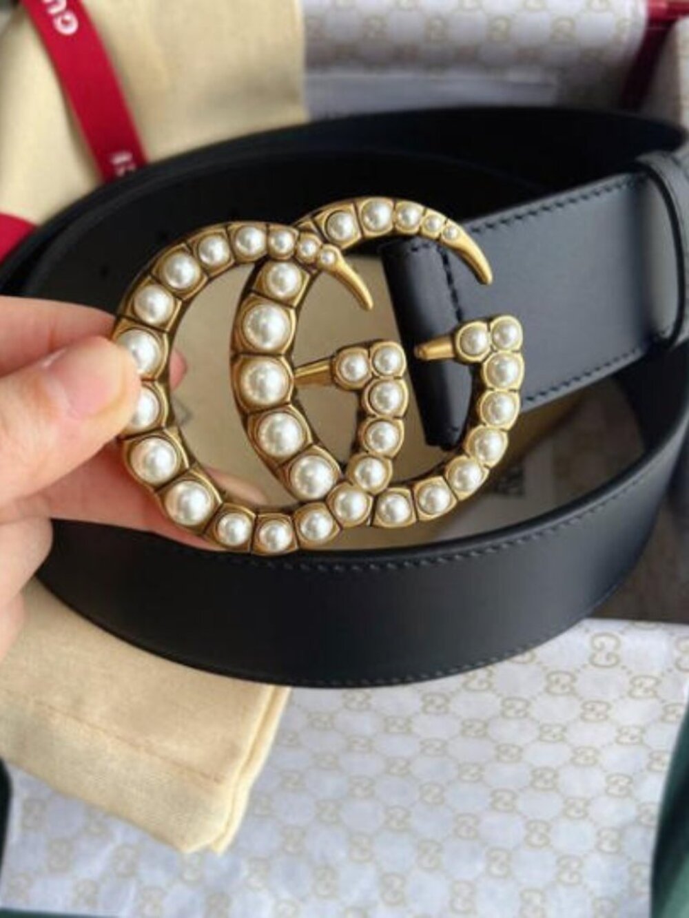 Gucci marmomt pearl belt